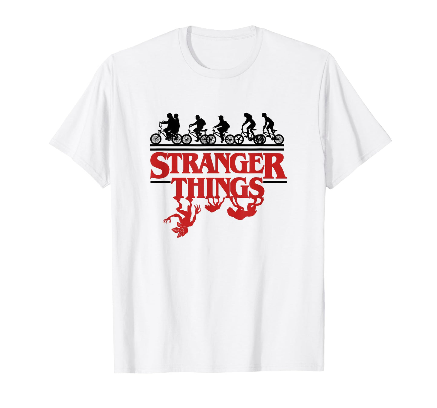 Stranger Things Kids Riding Bikes Hunted By Monsters T-Shirt