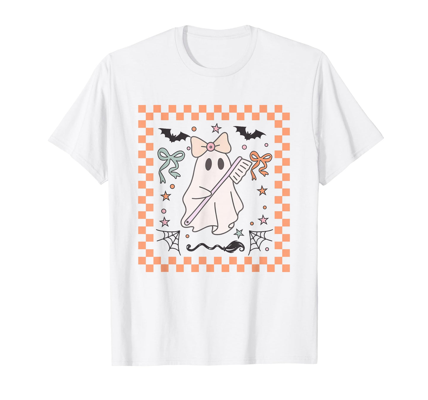 Coquette Ghost Dentist Dental Halloween Ghost Dental Crew T-Shirt
