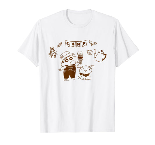 Crayon Shin-chan Nohara Family Camp Shin-chan and Shiro T-Shirt