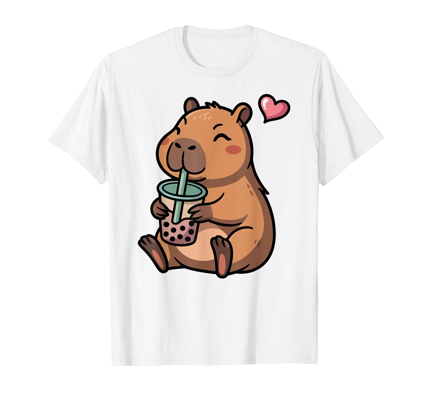 Cute Capybara Boba Bubble Tea Kawaii Capybara Girls Kids T-Shirt