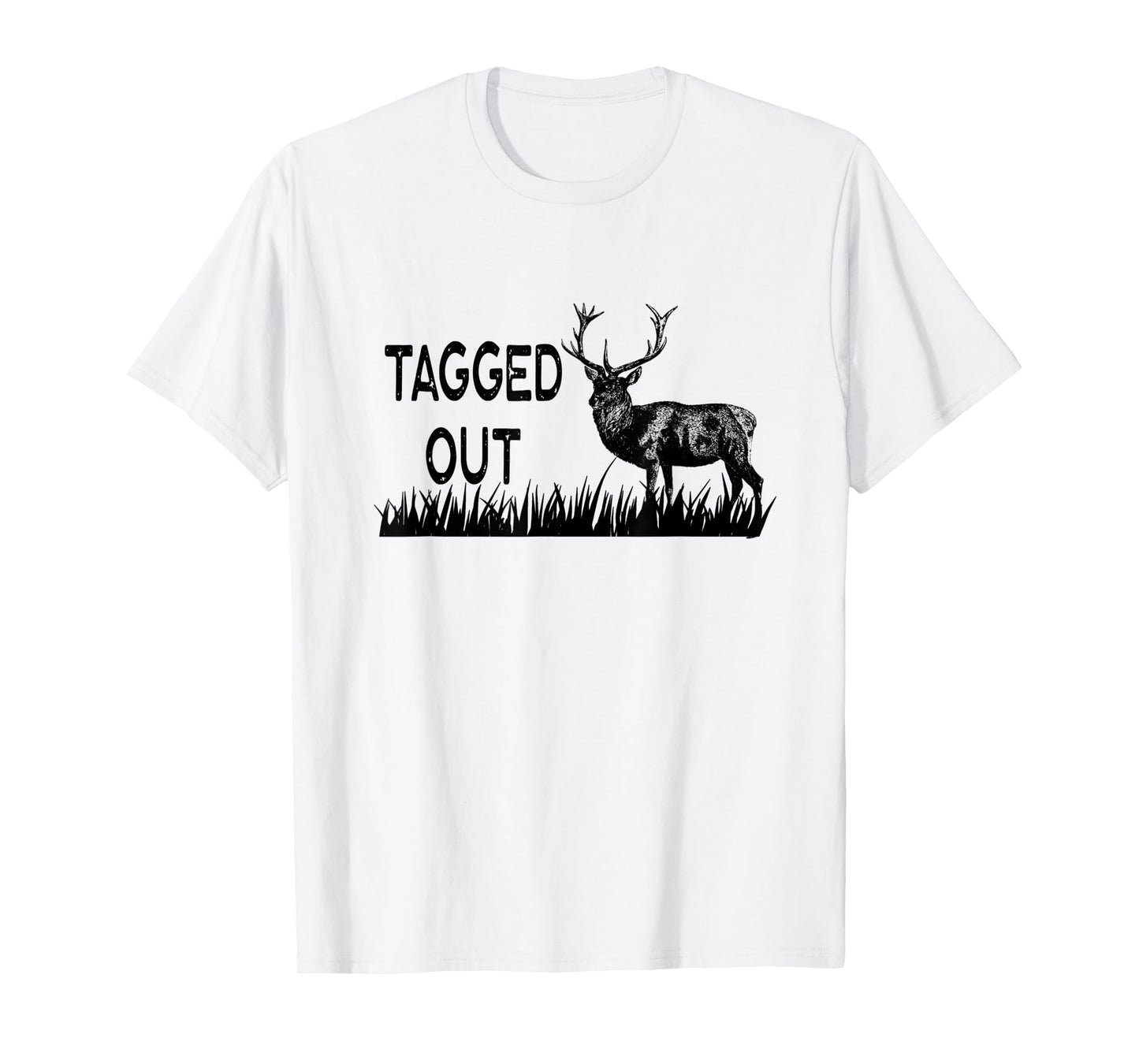 Tagged Out Vintage Graphic Hunter Hunt Elk Deer Antler Rack T-Shirt