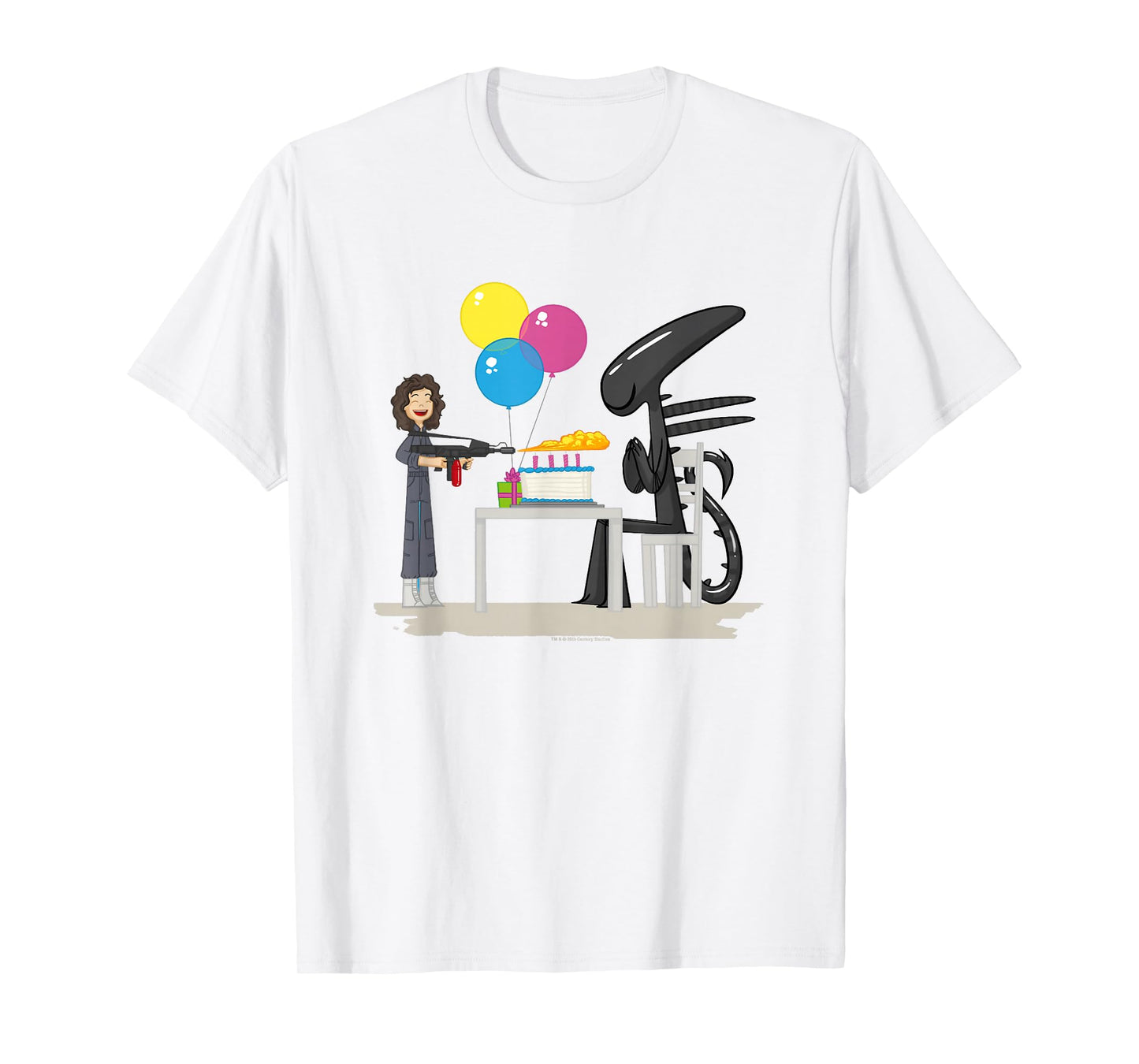 Aliens Happy Birthday Xen Cute Animated Big Chest Logo T-Shirt