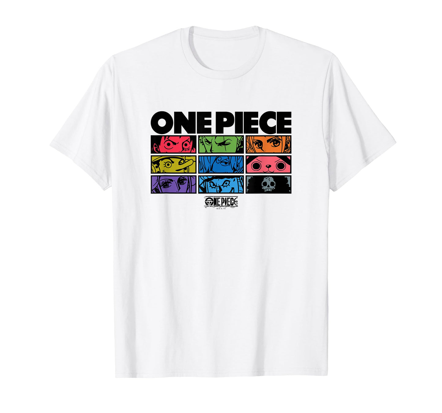One Piece Anime Character Eyes Colorful Pop Art Grid T-Shirt