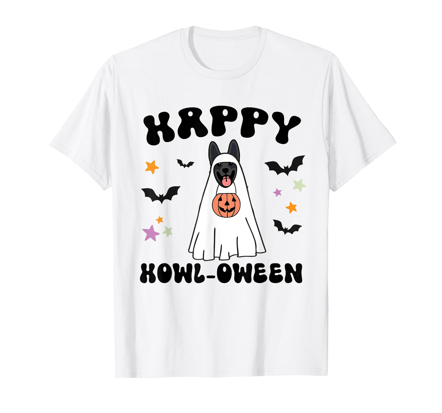 Black German Shepherd Boo Ghost Dog Happy Halloween Costume T-Shirt