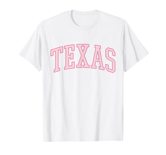 Preppy Varsity Pink Texas T-Shirt