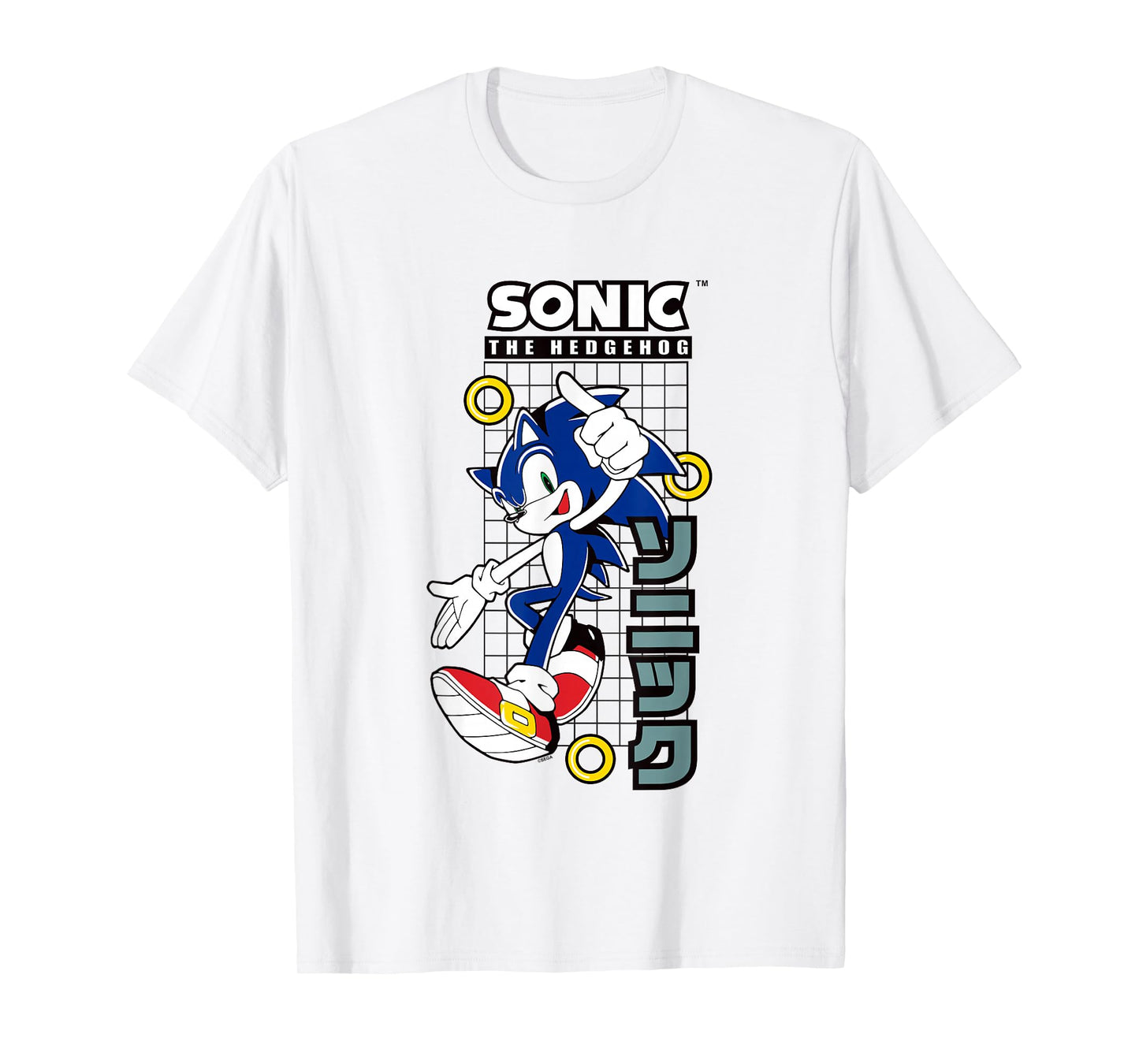 Sonic The Hedgehog Vintage Kanji Action Poster T-Shirt