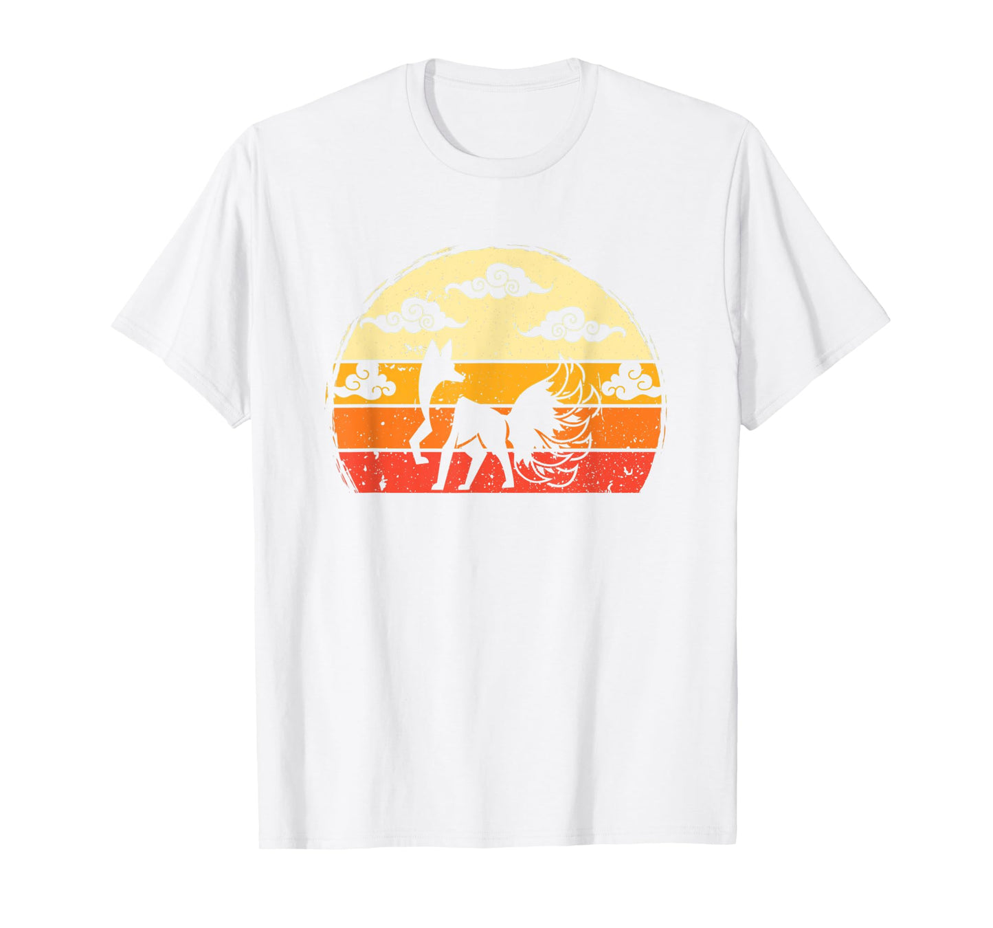 Retro Japanese Fox Inari Nine Tailed Kitsune Anime Lover T-Shirt