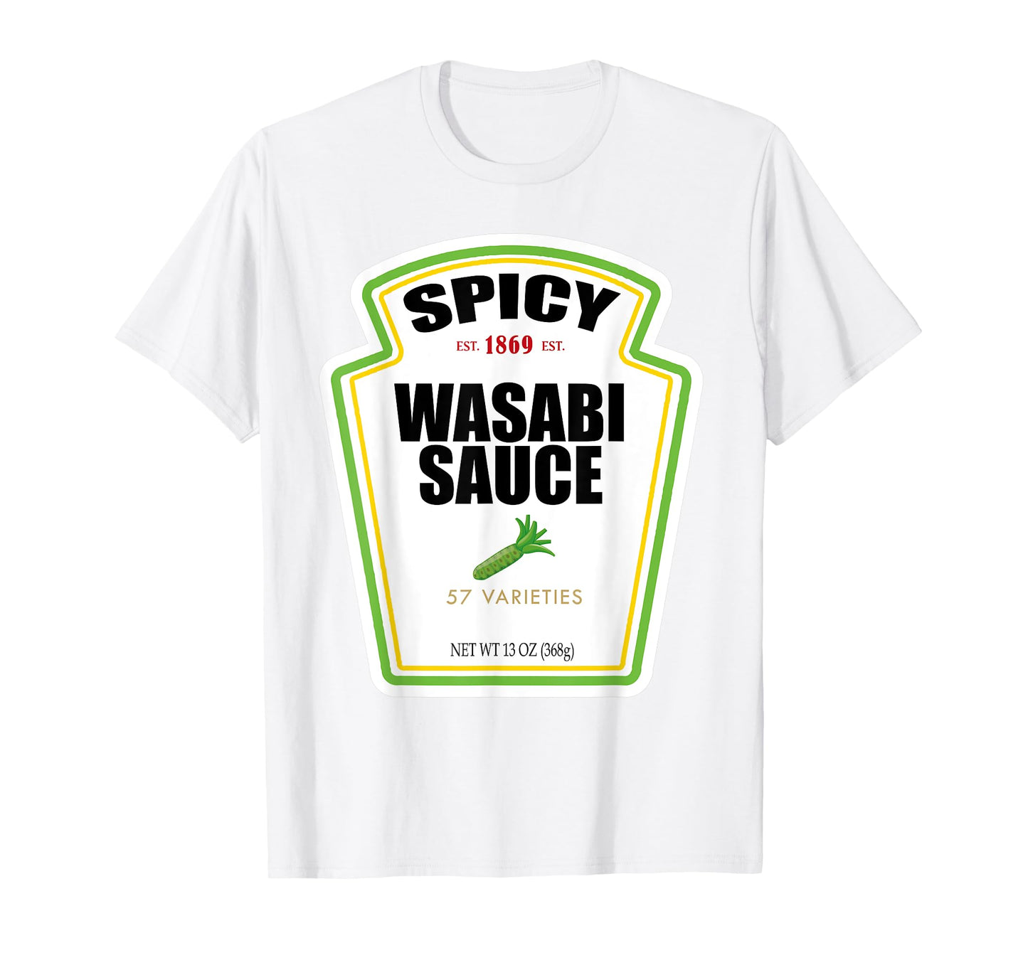 Spicy Wasabi Sauce Bottle Label Funny Halloween Costume T-Shirt