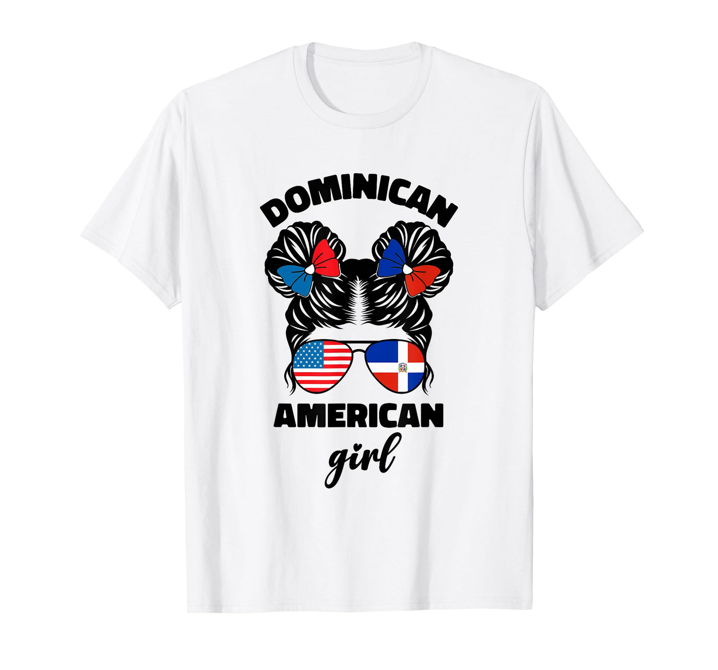 Half Dominican And American Dominicana Usa Flag Kids Girl T-Shirt