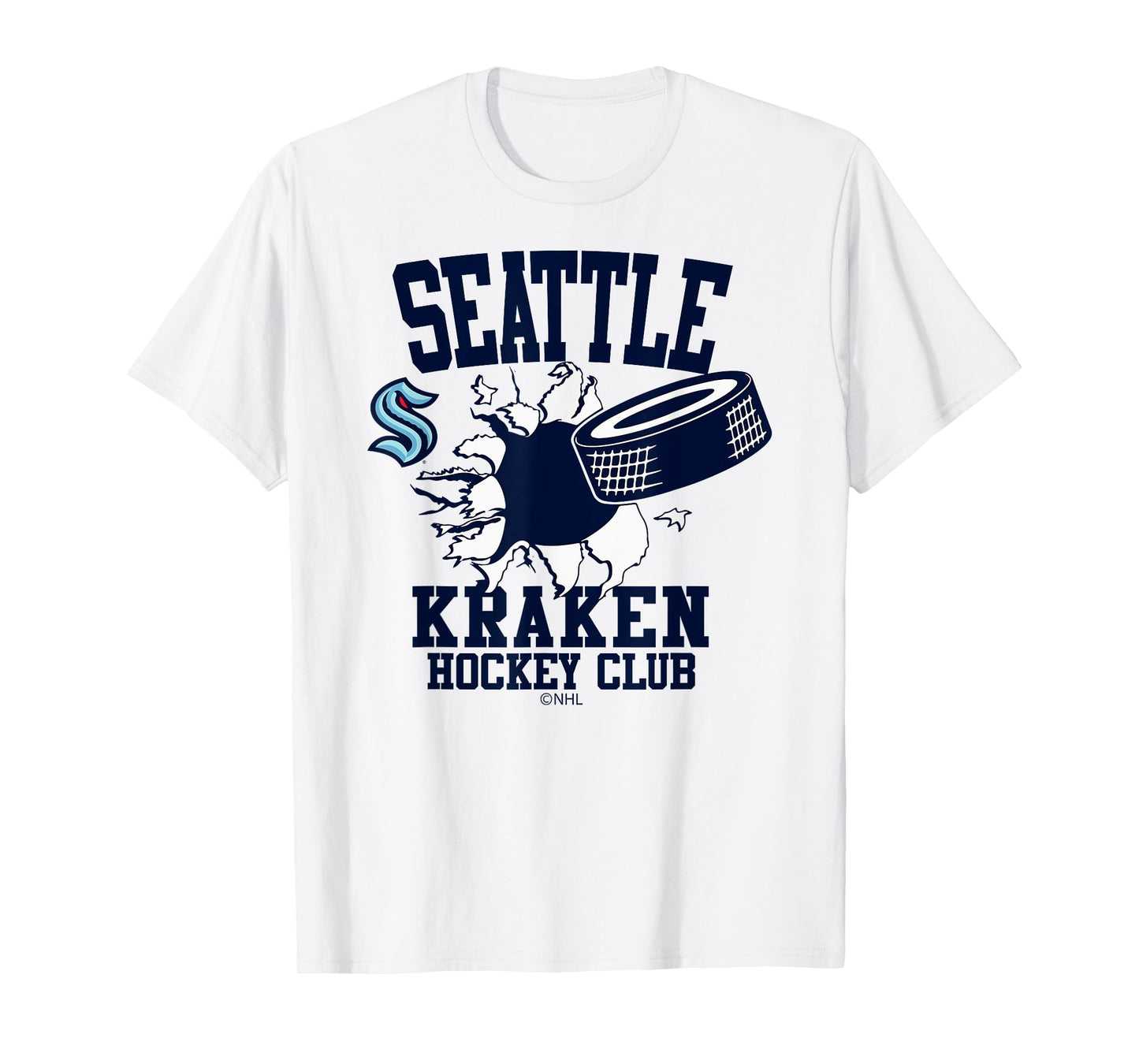 Seattle Kraken Hockey Puck Burst Gray Officially Licensed T-Shirt