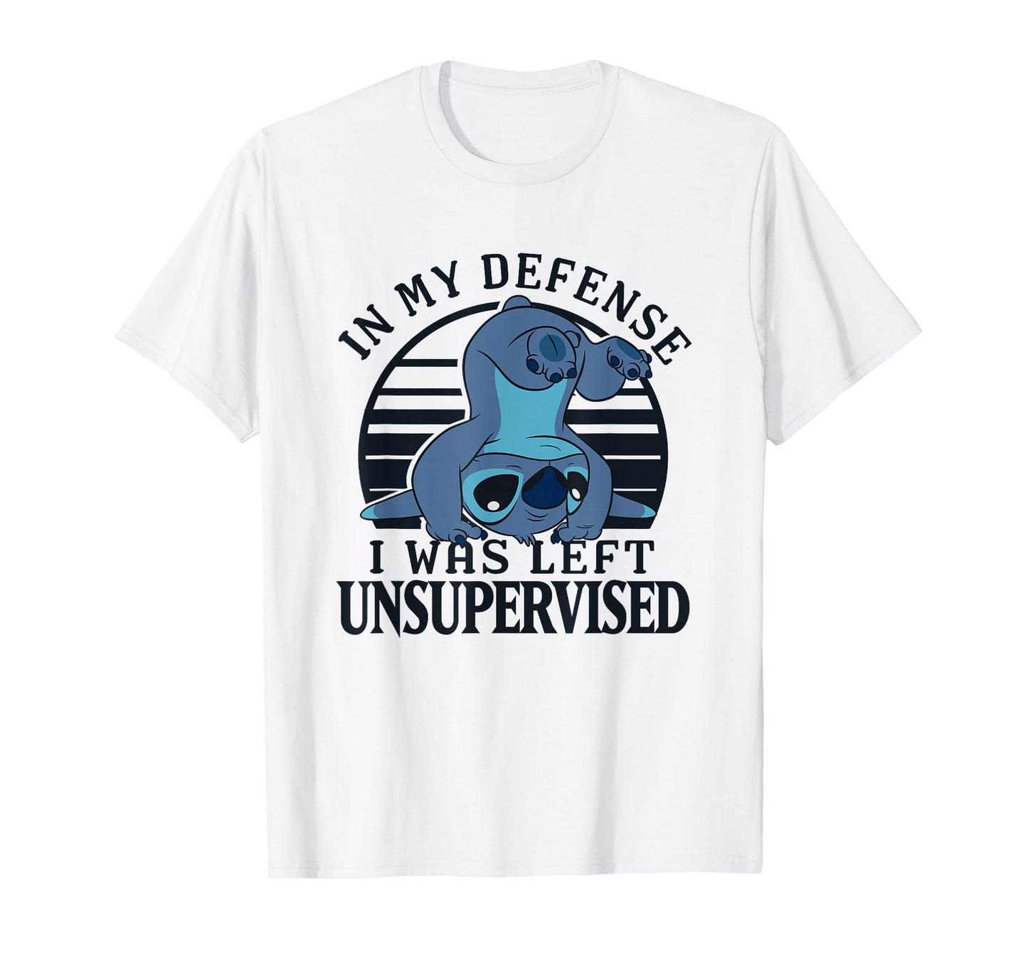Disney Lilo & Stitch I was Left Unsupervised Retro Stripes T-Shirt