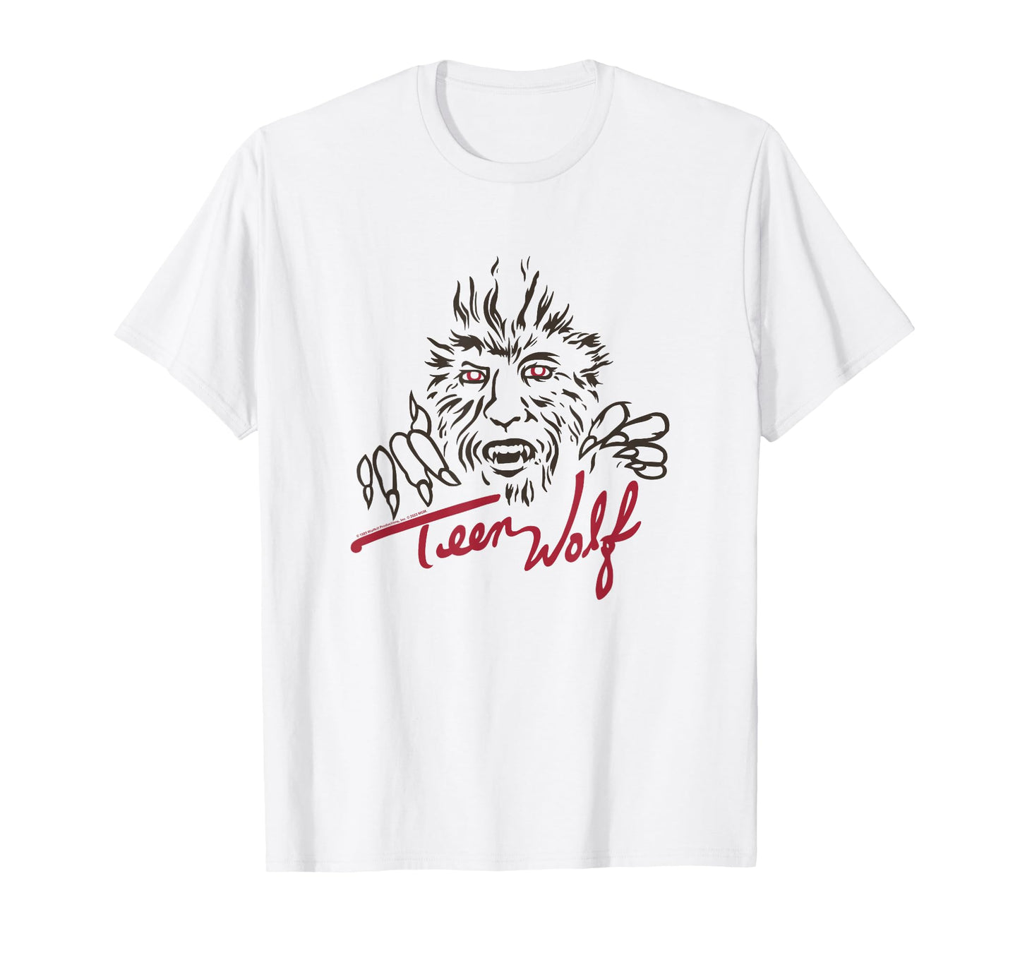 Teen Wolf Retro Vintage Eighties Werewolf Line Art Logo T-Shirt