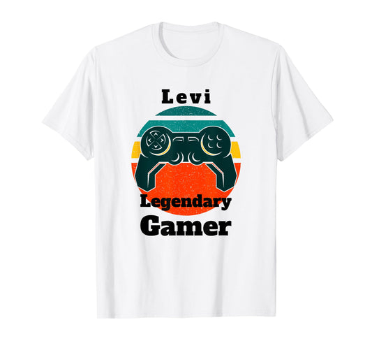 Levi Legendary Gamer Video Game Player Controller Vintage T-Shirt