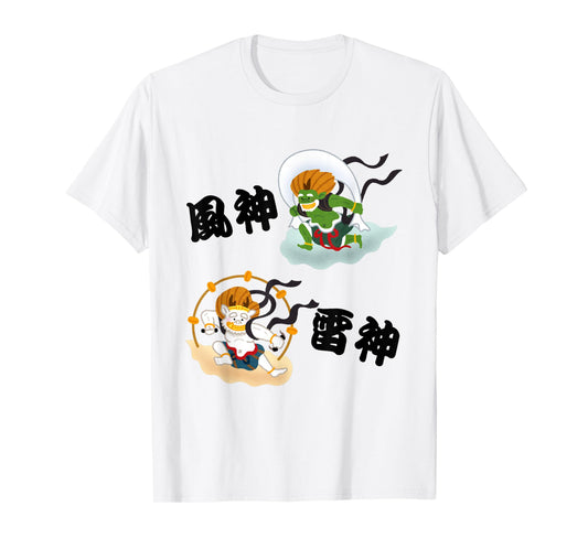 Fujin & Raijin Wind and Thunder Gods of Japan T-Shirt