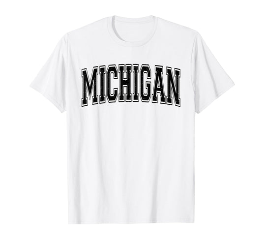 MICHIGAN VARSITY SPORTS ATHLETIC JERSEY STYLE T-Shirt