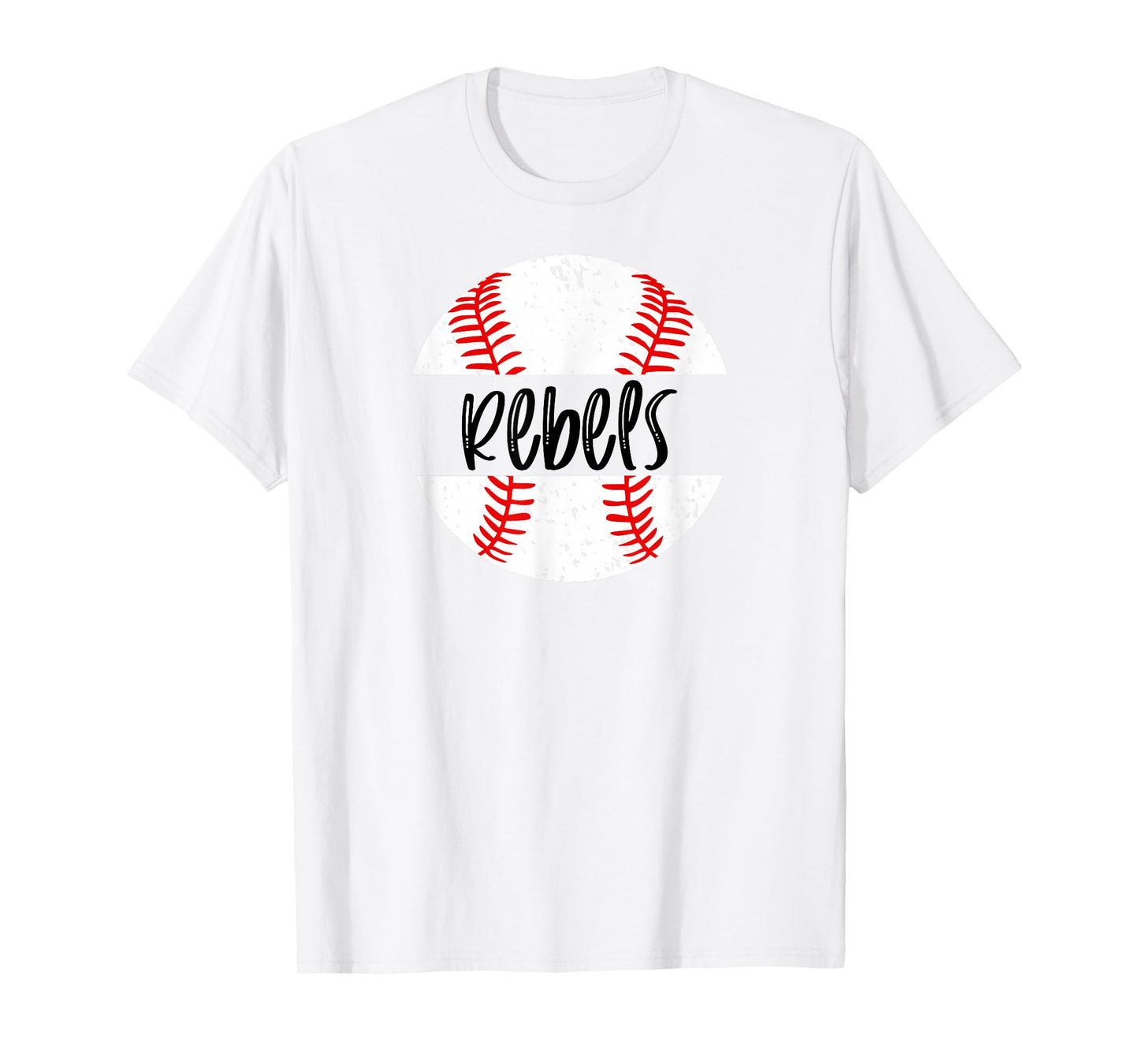 Rebels Baseball Team Mascot School Spirit Game Day T-Shirt
