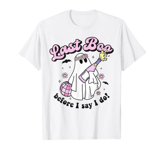 Halloween Disco Ghost Bride Retro Bachelorette Last Boo Fall T-Shirt