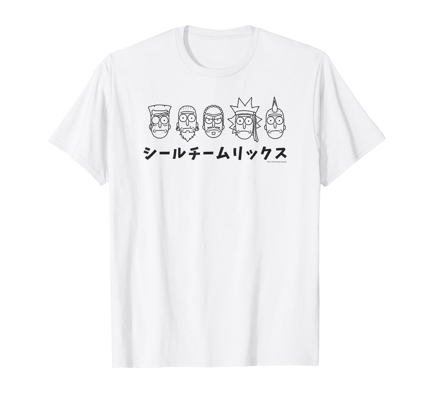 Rick and Morty Seal Team Ricks - Faces w Kanji T-shirt T-Shirt