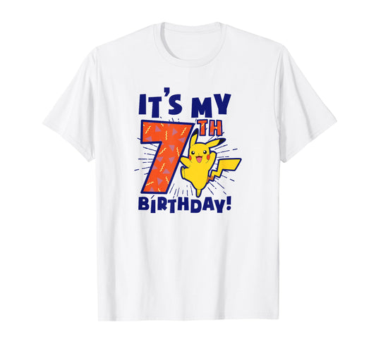 Pokémon Pikachu It's My 7th Birthday Awesome Celebration T-Shirt