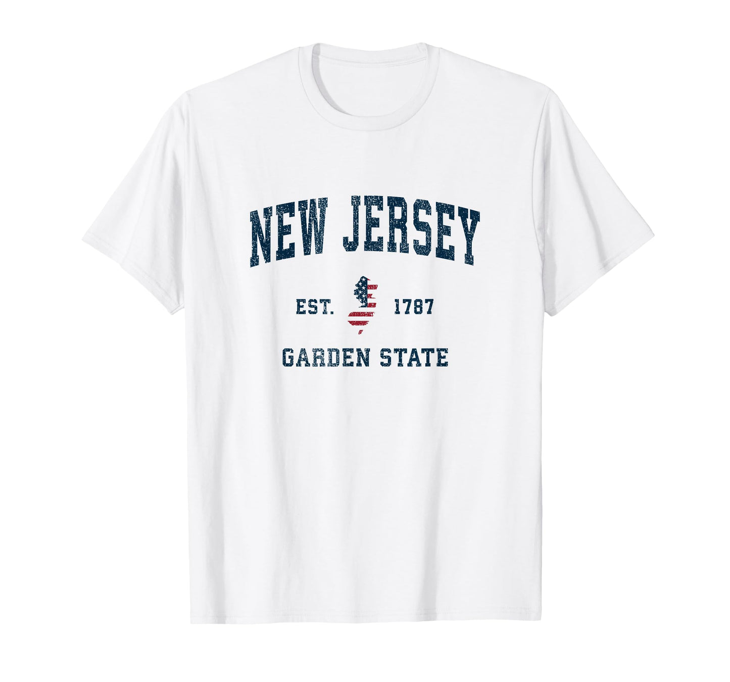 New Jersey Vintage American Flag USA Sports Design T-Shirt