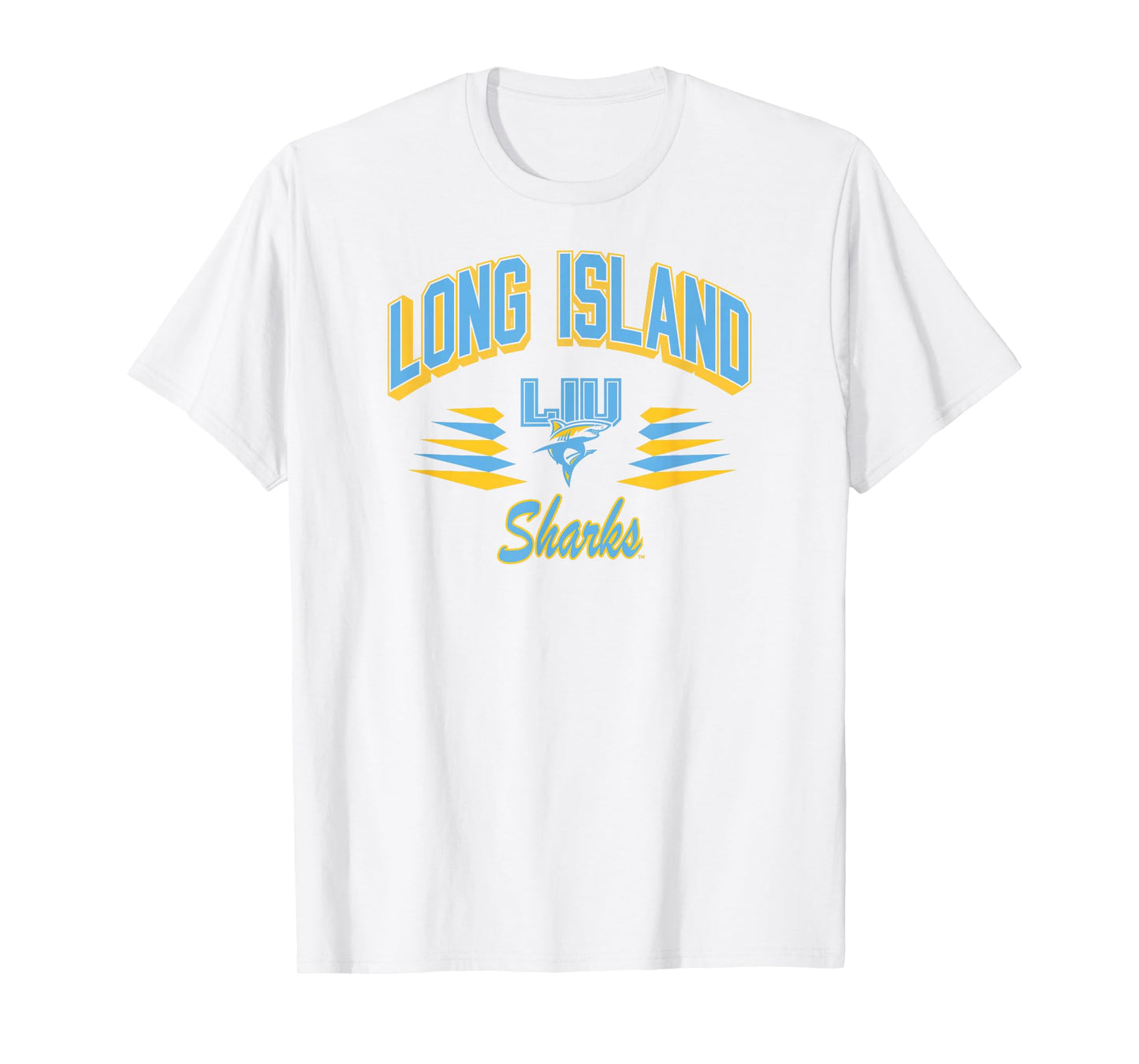 Long Island Sharks Retro Diamond White Officially Licensed T-Shirt