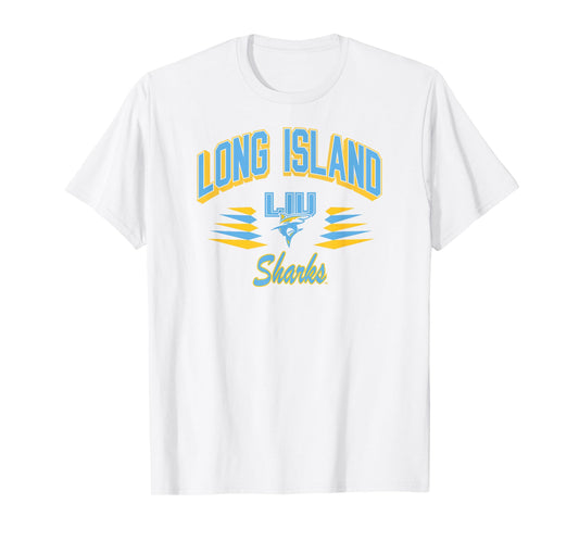 Long Island Sharks Retro Diamond White Officially Licensed T-Shirt