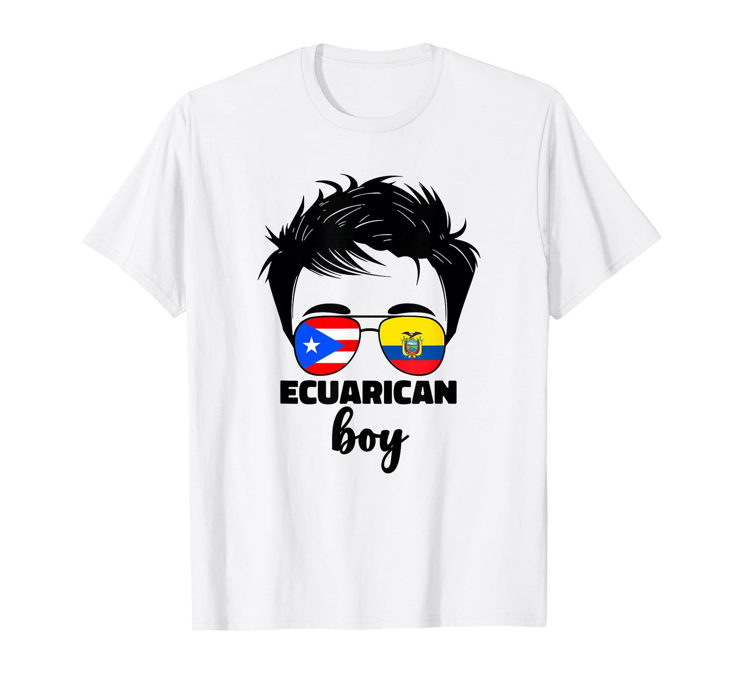Half Ecuadorian And Puerto Rican Rico Ecuador Flag Kids Boy T-Shirt