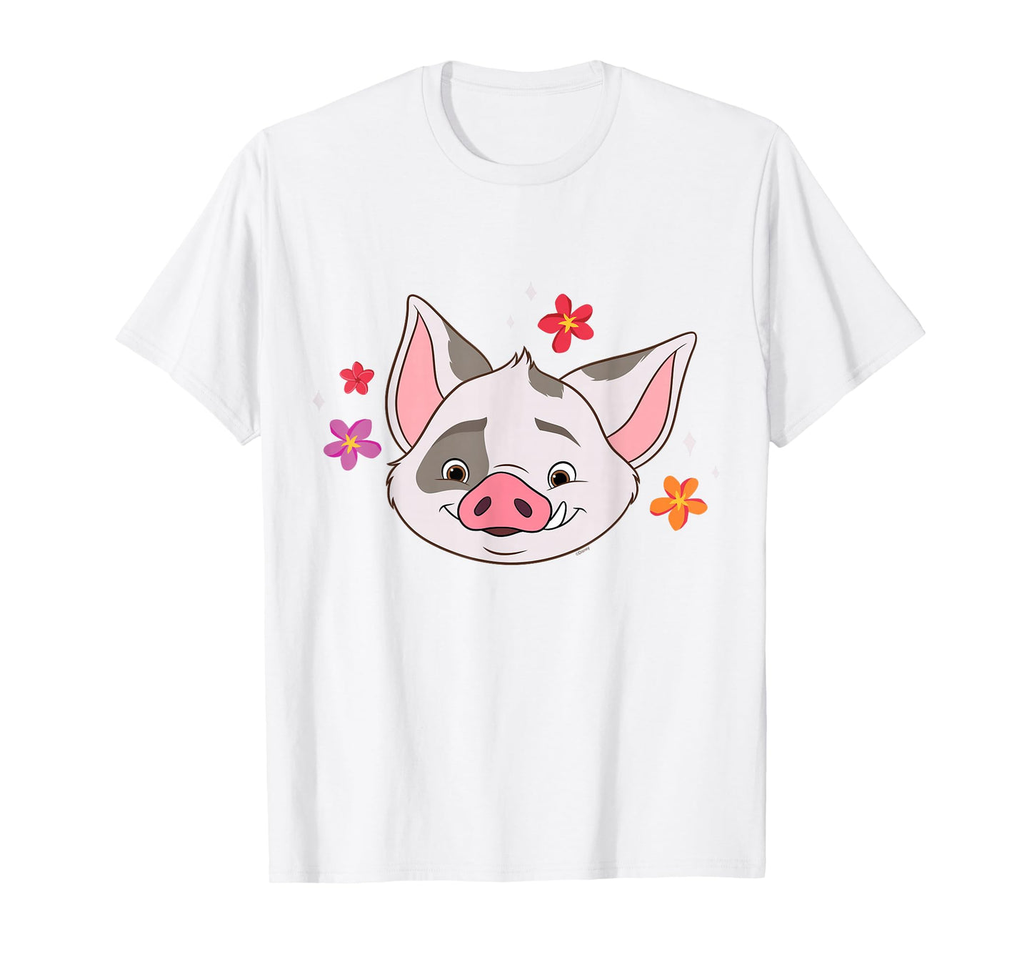 Disney Moana 2 Big Face Pua Tropical Flowers Cute Costume T-Shirt