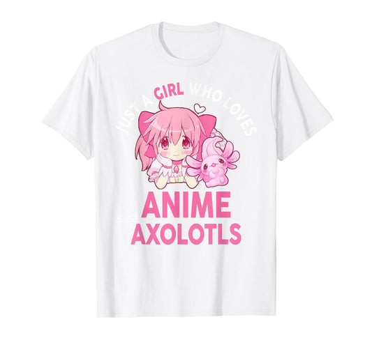 Girl Who Loves Anime Axolotls Cute Kawaii Teen Girls Kids T-Shirt