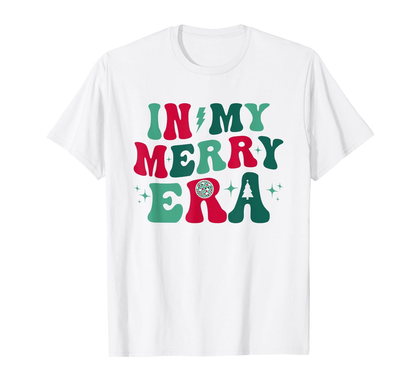Christmas In My Merry Era Xmas Holiday Groovy Xmas Pajamas T-Shirt