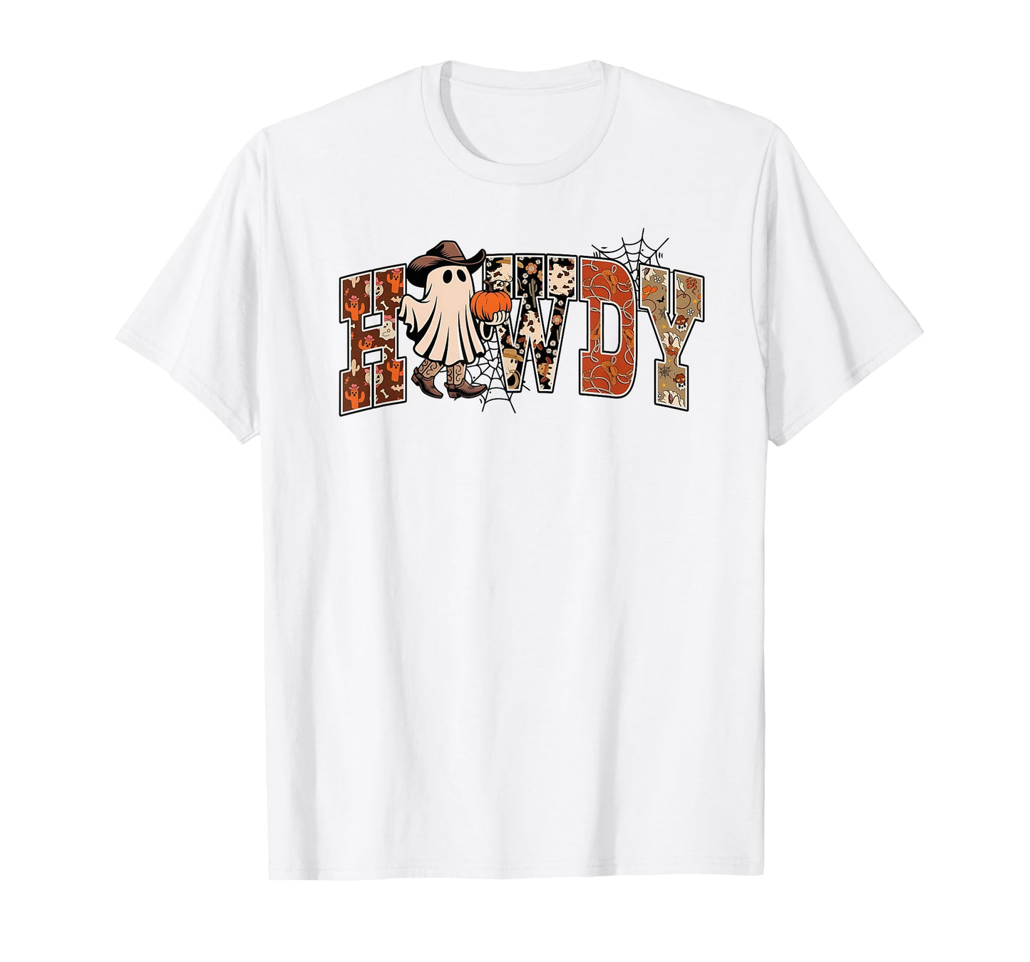 Boo Haw Retro Western Halloween Cowboy Ghost Howdy Men Kids T-Shirt