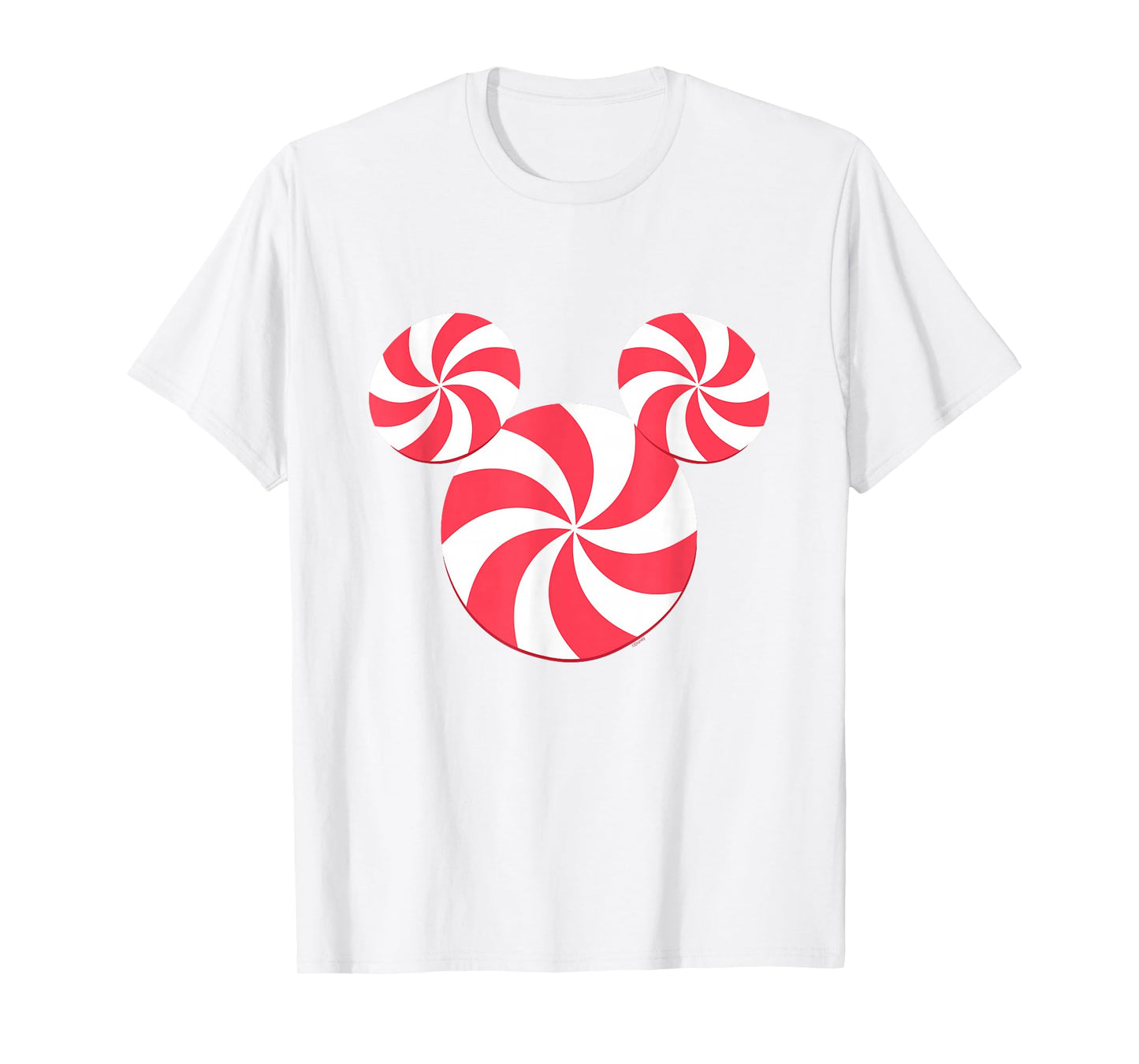 Disney Mickey Mouse Icon Christmas Peppermint Candy Holiday T-Shirt