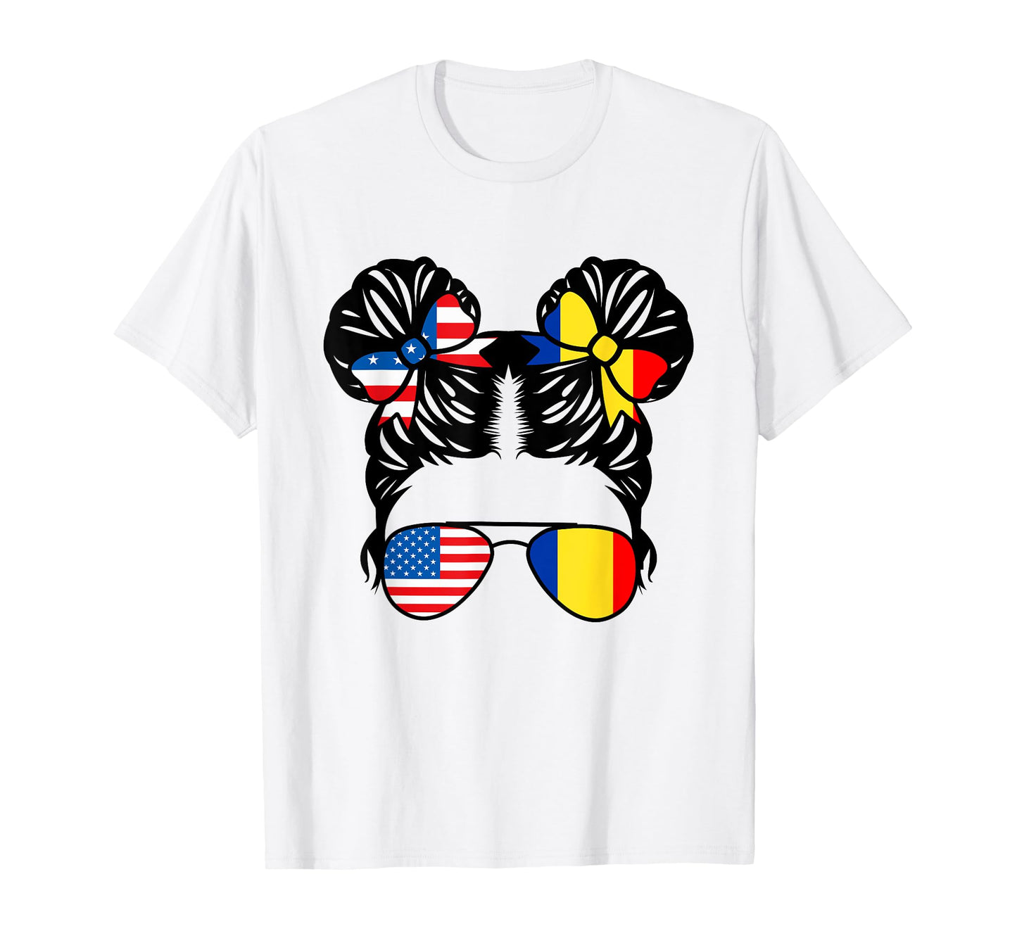Half American Half Romanian Girl USA Romania Flag Patriot T-Shirt