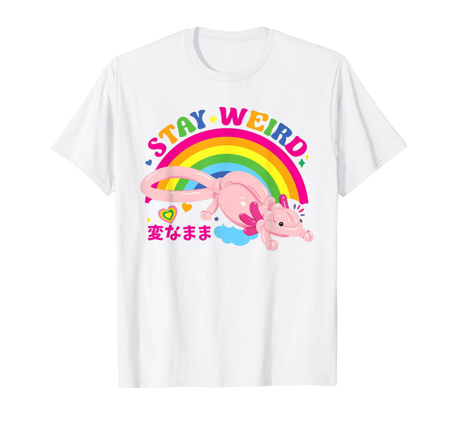 Kidcore Clothes Balloon Axolotl Aesthetic Decora Stay Weird T-Shirt