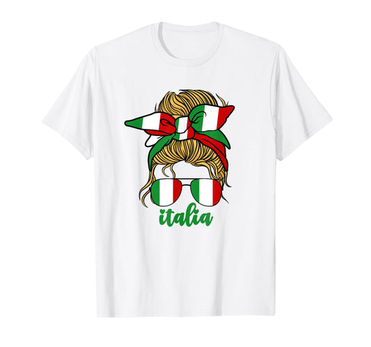 Cute Italian Girl For Women Pride Italia Italy Flag Roots T-Shirt