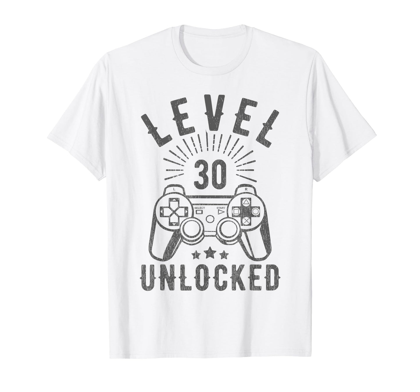 Level 30 Unlocked Funny Gamer 30th Birthday Vintage 30 Years T-Shirt
