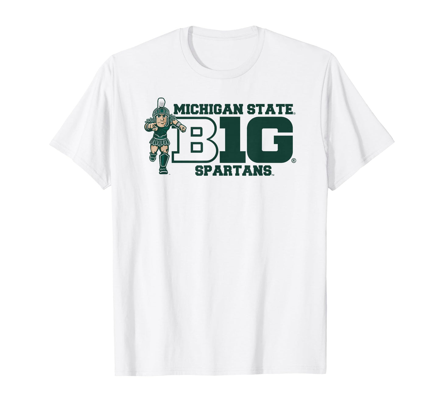 Michigan State Spartans Big 10 Mascot White T-Shirt