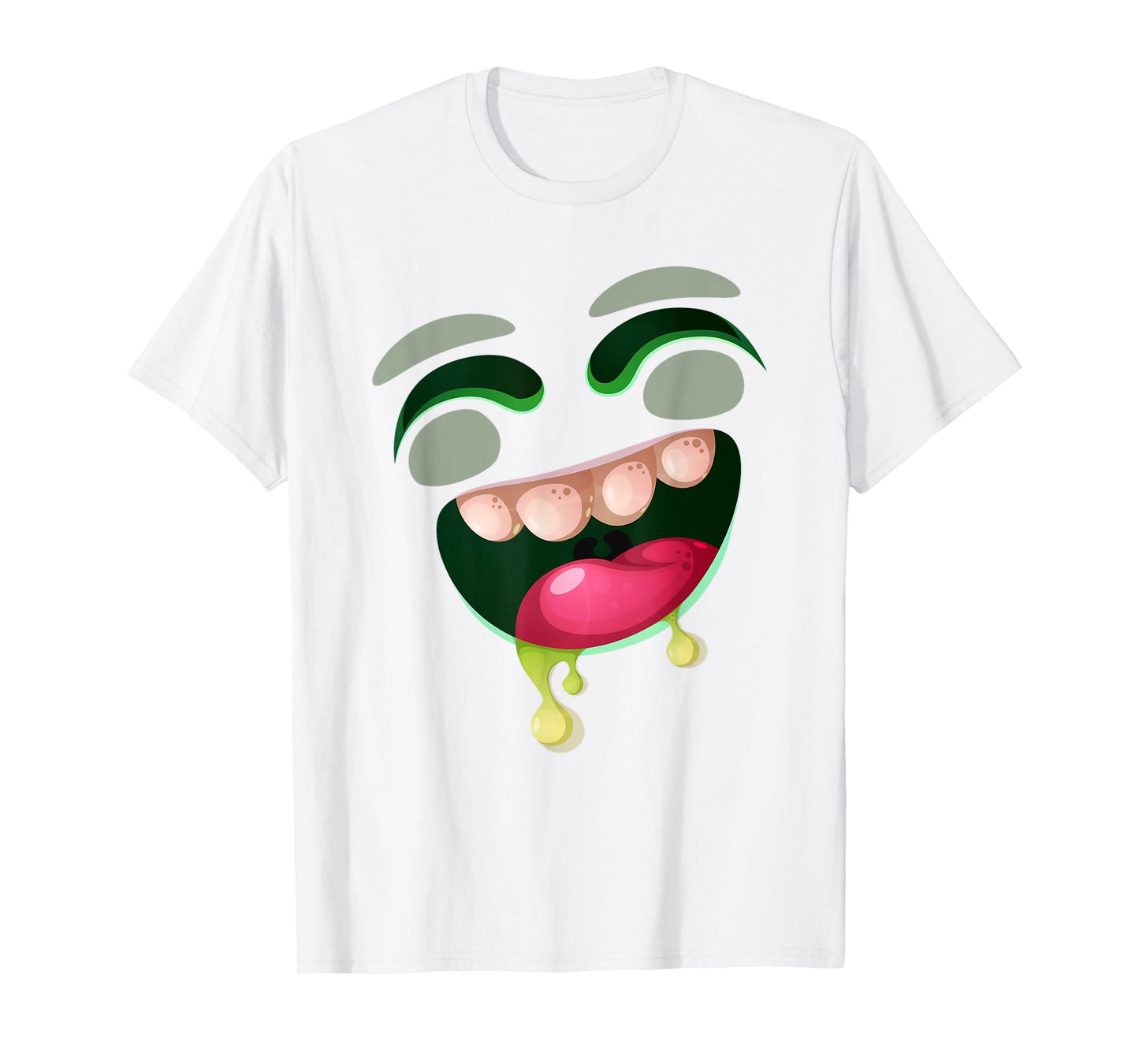 Cute Monster Face Halloween Group Easy Costume Cartoon T-Shirt