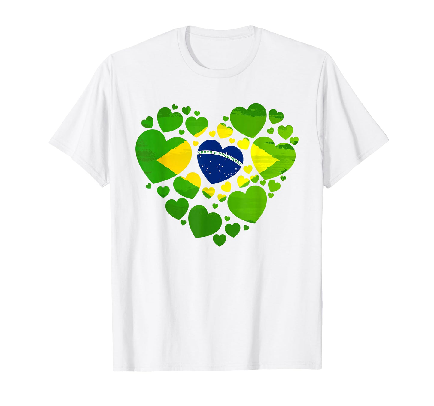 Brazilian Flag Heart Idea For Women & Brazil Flag Heritage T-Shirt