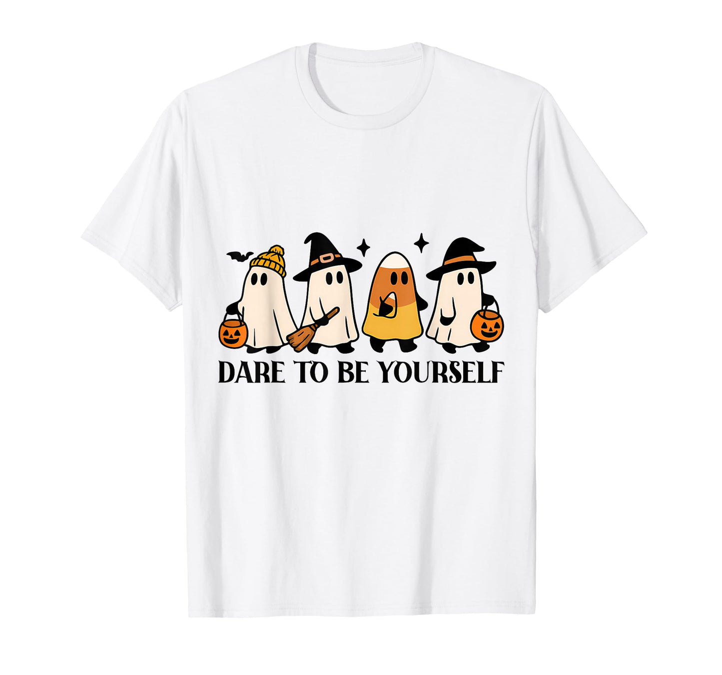 Halloween Candy Corn Ghost Dare to Be Yourself Women Kids T-Shirt