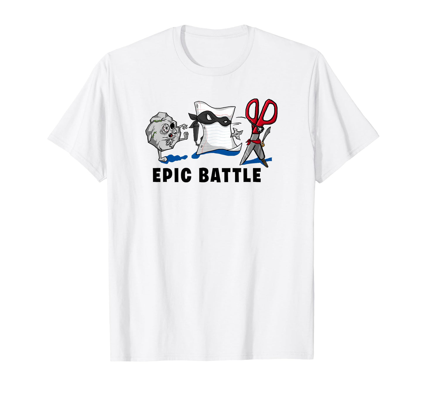 Trendy Graphic Rock Paper Scissors Epic Battle T-Shirt