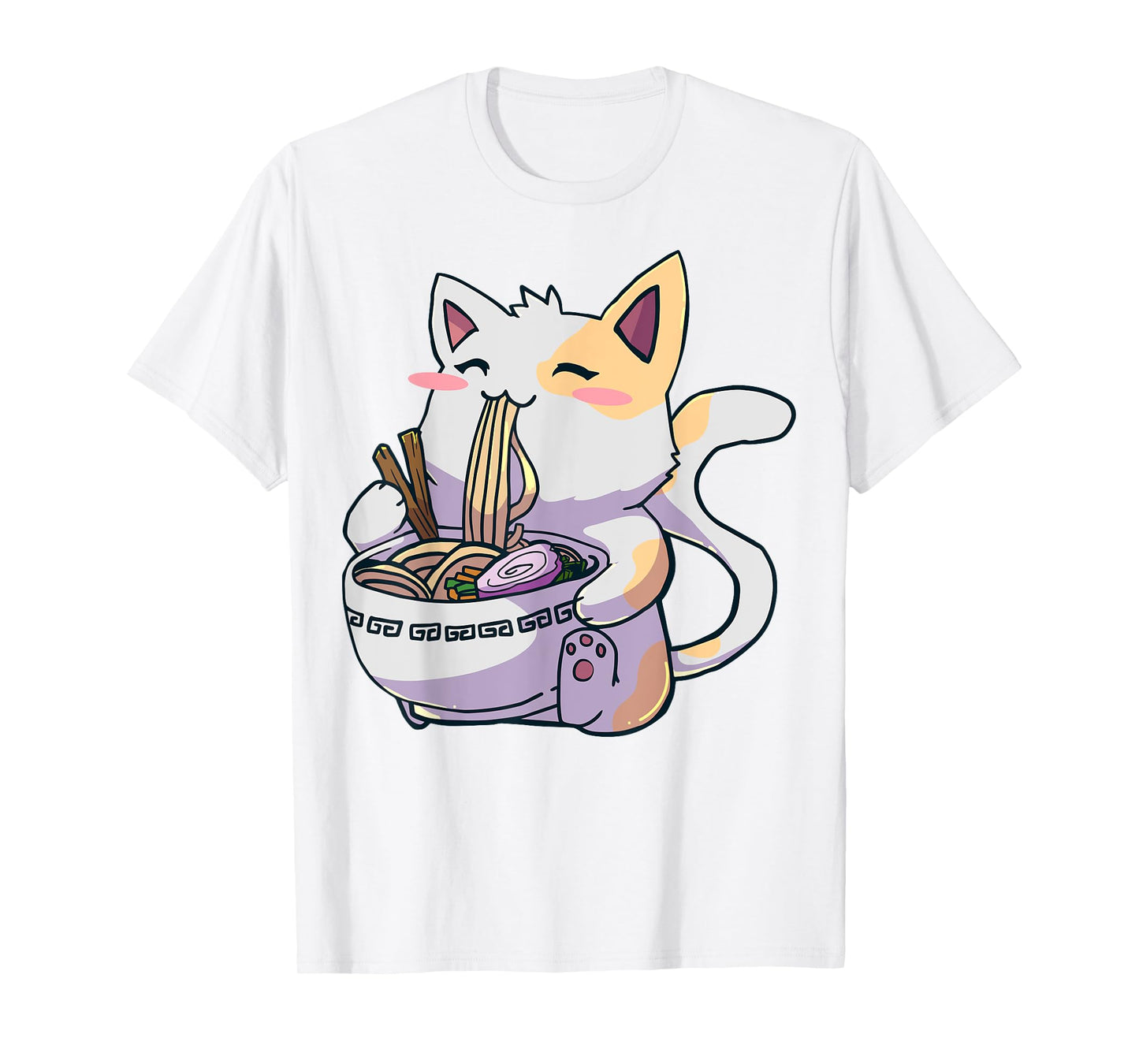 Ramen Cat Kawaii Anime Tee Japanese Gift T-Shirt