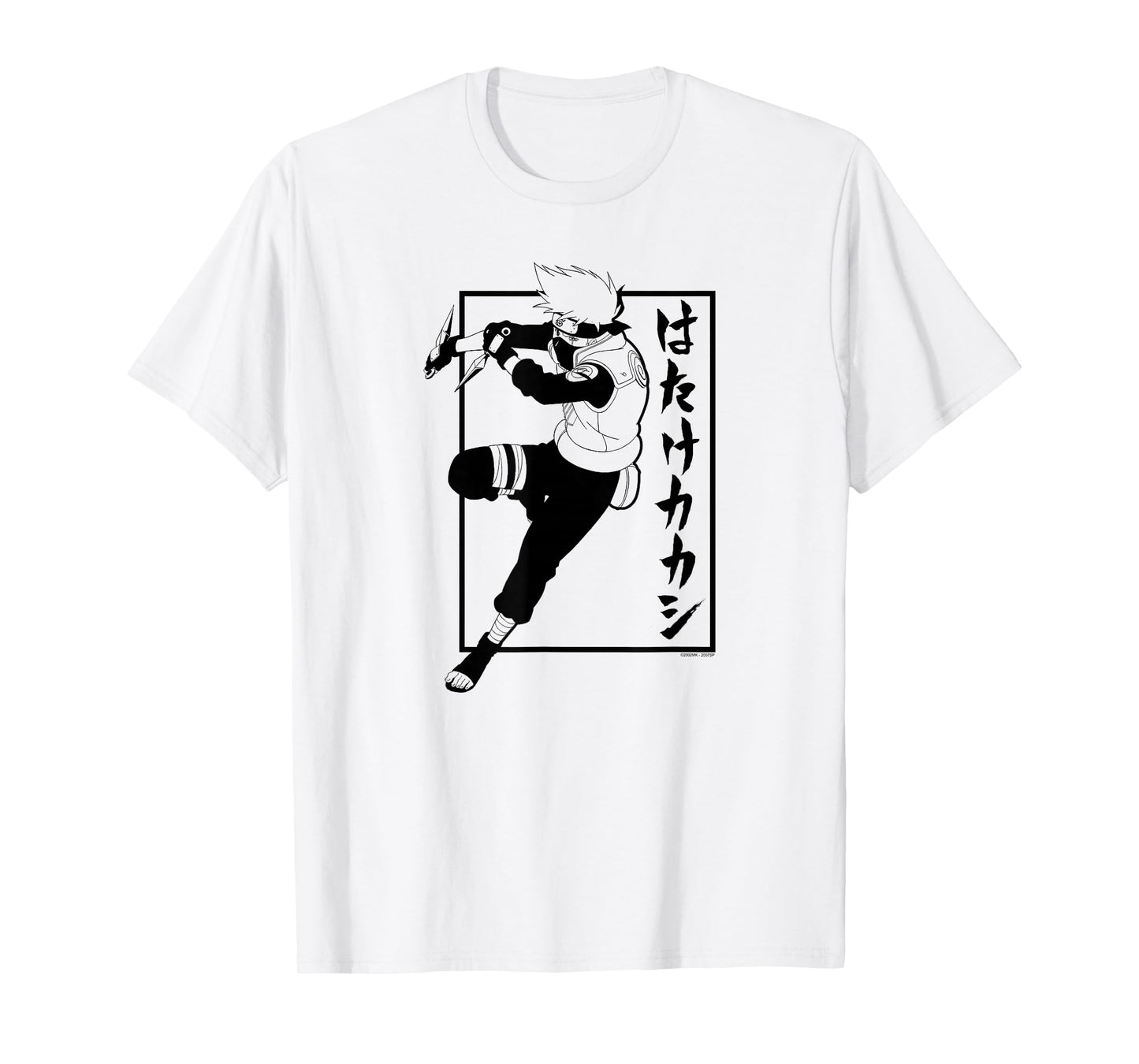 Naruto Shippuden Kakashi with Vertical Kanji Anime T-Shirt