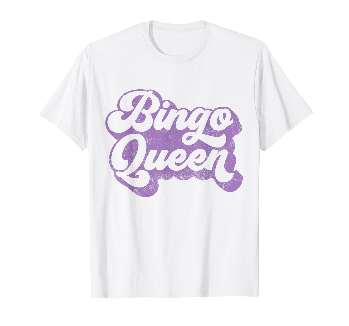 Bingo Queen T-Shirt for Callers or Players in Purple T-Shirt