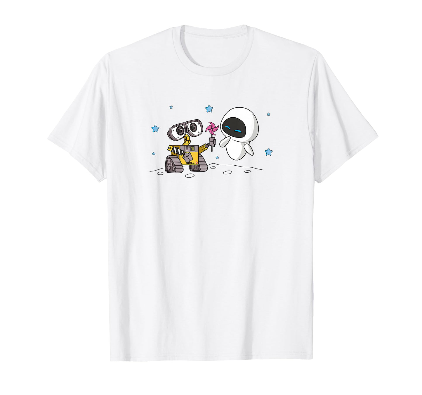Disney Wall-E & Eve Moonscape Pinwheel T-Shirt Small