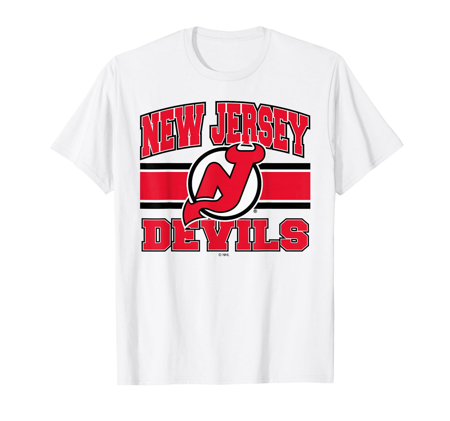 New Jersey Devils Stripe Gray Officially Licensed T-Shirt