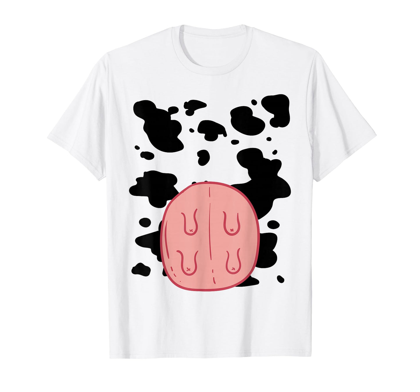 Cow Udder Pattern Funny Lazy DIY Costume Easy Halloween T-Shirt