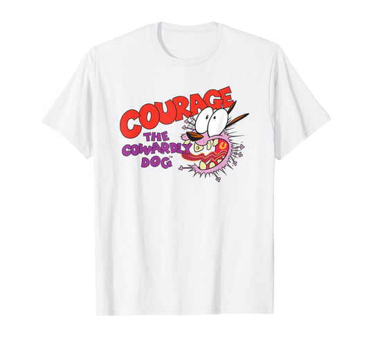 Courage the Cowardly Dog Scared Show Logo Cartoon T-Shirt