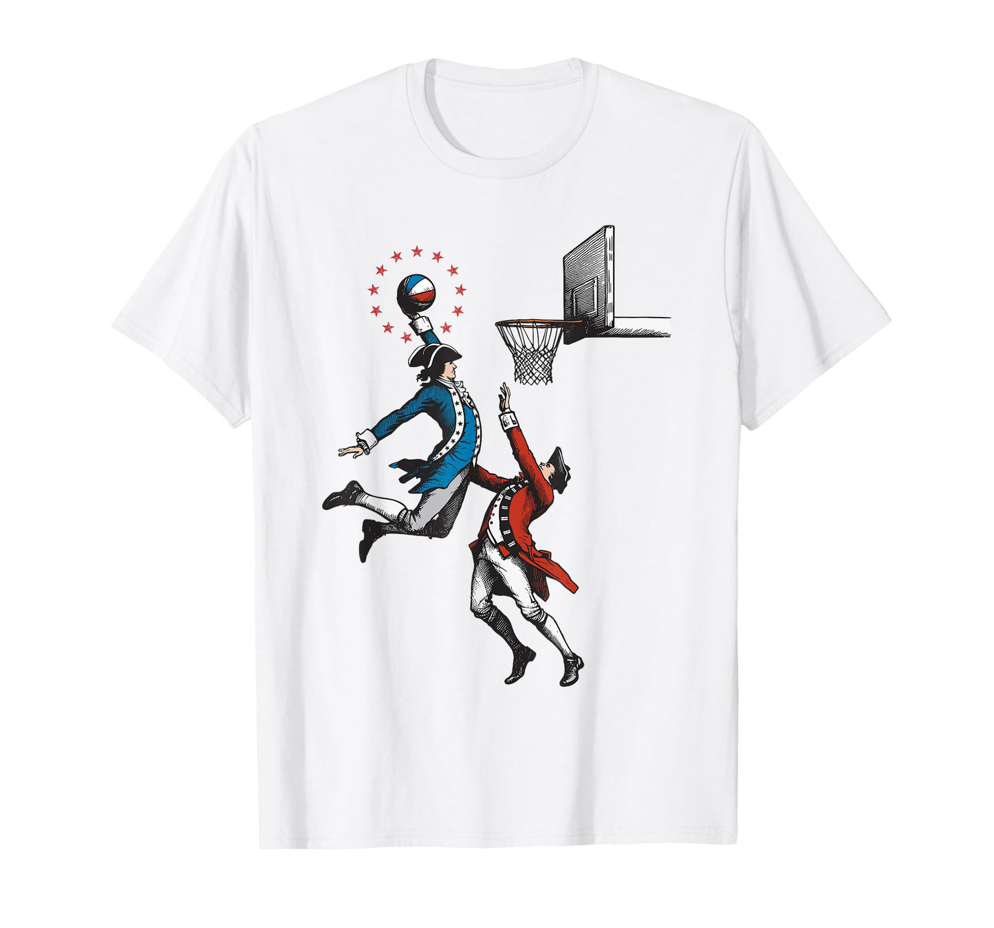 Funny 4th of July - Patriotic Slam Dunk - Vintage Basketball T-Shirt