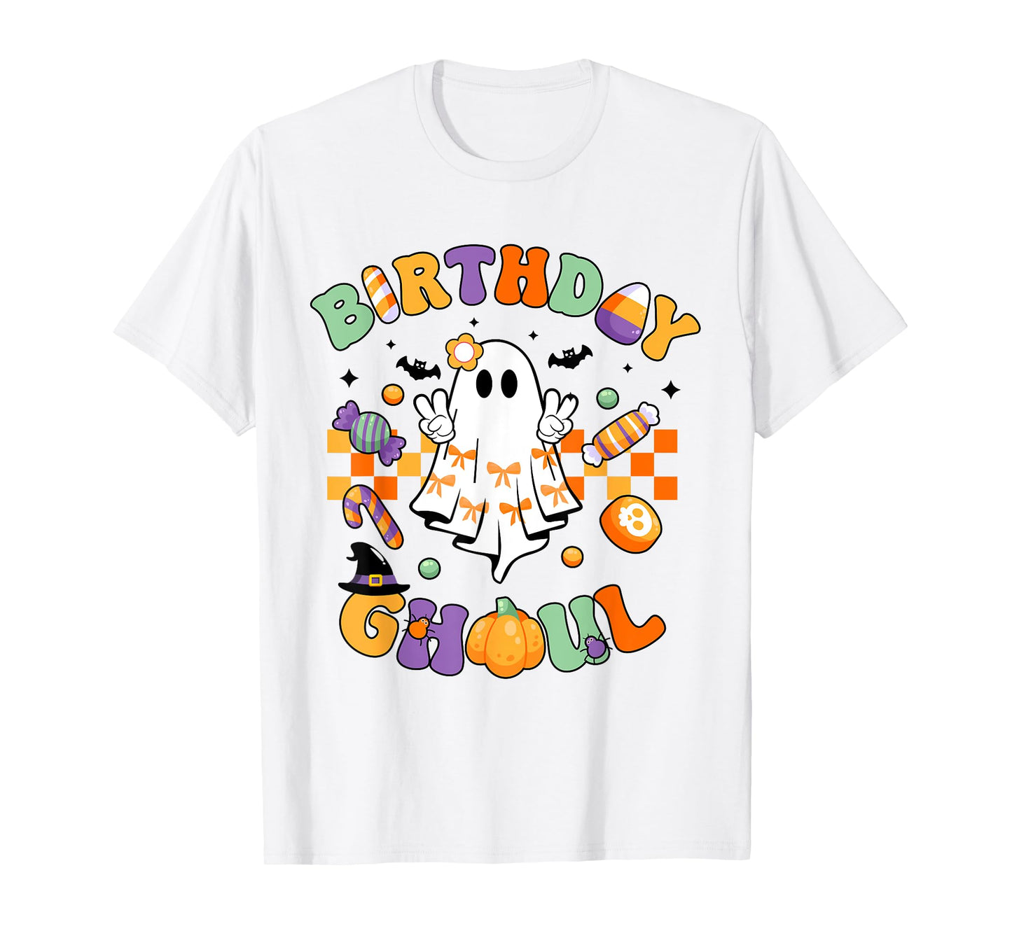 Birthday Ghoul Retro Groovy Boo Ghost Halloween Birthday T-Shirt